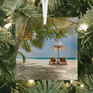 Tropical Beaches   Beach Dominican Republic Glass Tree Decoration