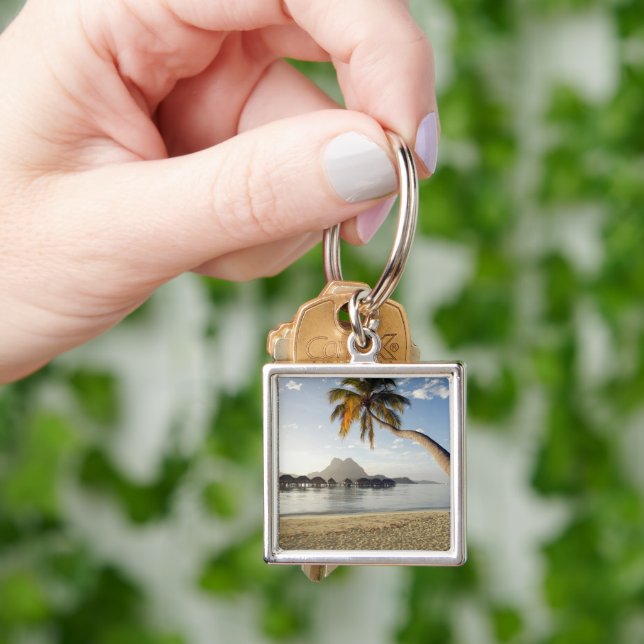 Tropical Beaches | Beach Huts, Bora Bora Key Ring (Hand)