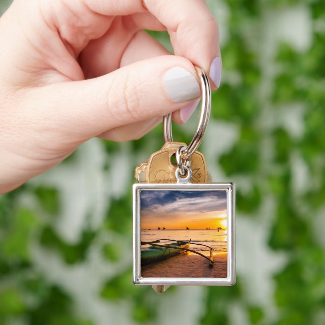Tropical Beaches | Boracay's White Beach Key Ring (Hand)
