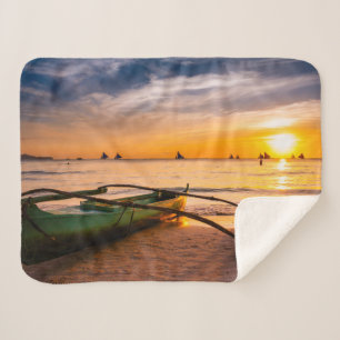 Tropical Beaches   Boracay's White Beach Sherpa Blanket