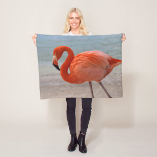 Tropical Beaches Caribbean Flamingo, Aruba Fleece Blanket