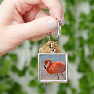 Tropical Beaches Caribbean Flamingo, Aruba Key Ring