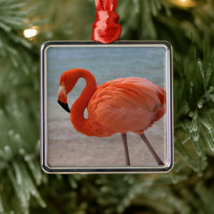 Tropical Beaches   Caribbean Flamingo, Aruba Metal Tree Decoration