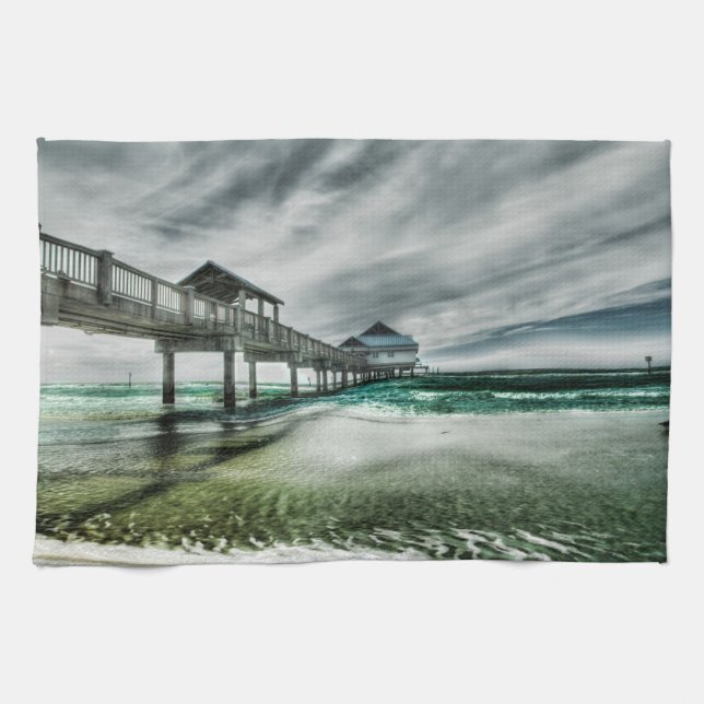 Tropical Beaches | Clearwater Florida Tea Towel (Horizontal)