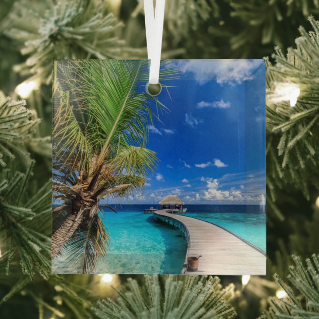 Tropical Beaches | Dusit Thani Maldives Glass Tree Decoration (Insitu)