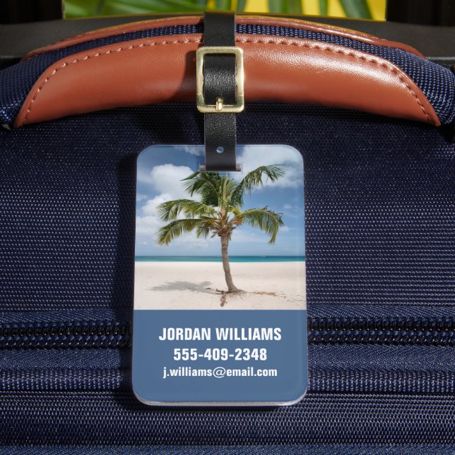 Tropical Beaches | Eagle Beach, Aruba Luggage Tag (Front Insitu 2)