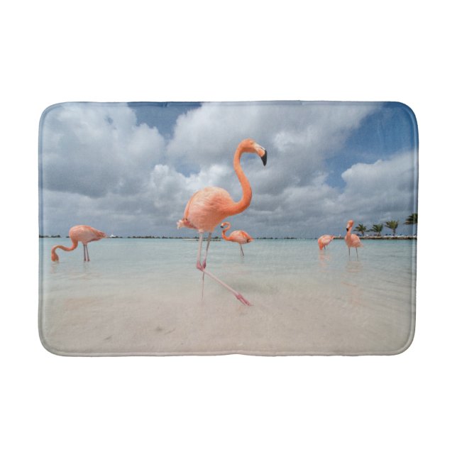 Tropical Beaches | Flamingos Beach, Aruba Bath Mat (Front)