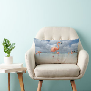 Tropical Beaches   Flamingos Beach, Aruba Lumbar Cushion