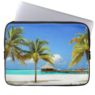 Tropical Beaches   Island & Lagoon, Maldives Laptop Sleeve