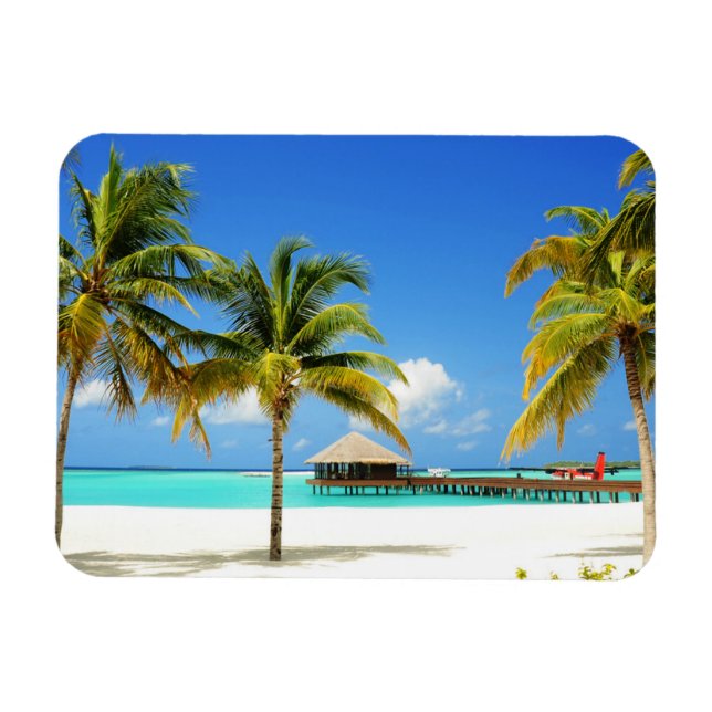 Tropical Beaches | Island & Lagoon, Maldives Magnet (Horizontal)
