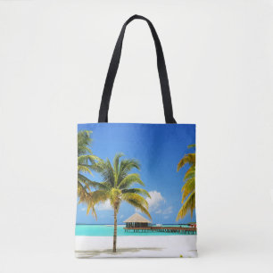 Tropical Beaches Island & Lagoon, Maldives Tote Bag