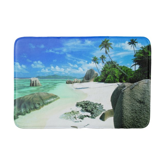 Tropical Beaches | La Digue Island Bath Mat (Front)