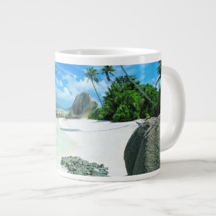 Tropical Beaches La Digue Island Large Coffee Mug