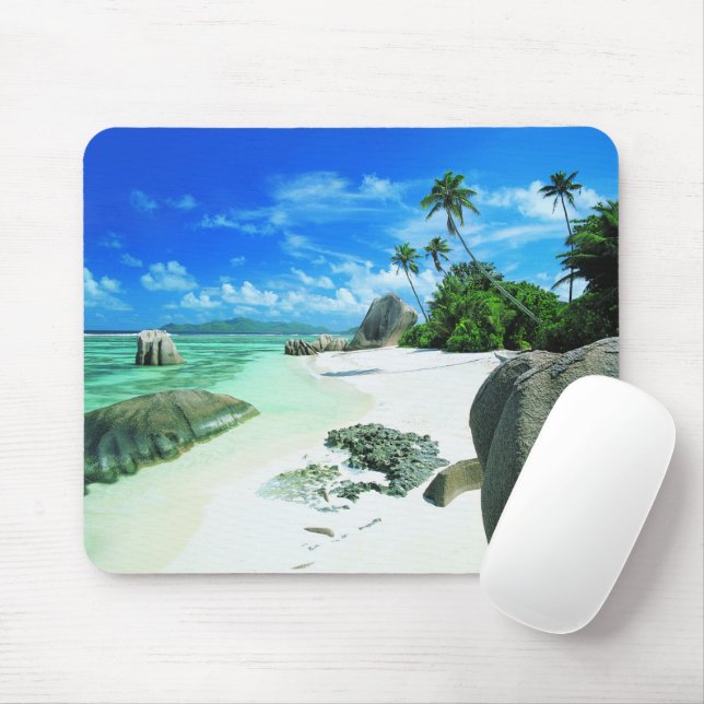 Tropical Beaches | La Digue Island Mouse Pad (With Mouse)