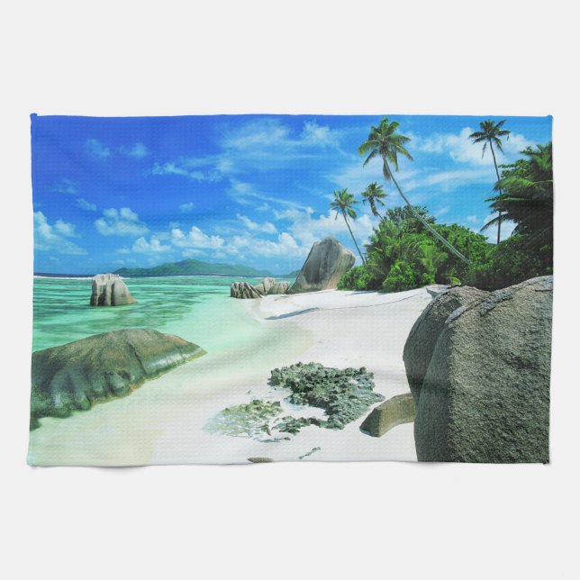 Tropical Beaches | La Digue Island Tea Towel (Horizontal)