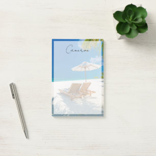 Tropical Beaches   Lounge Chairs Beach, Bora Bora Post-it Notes