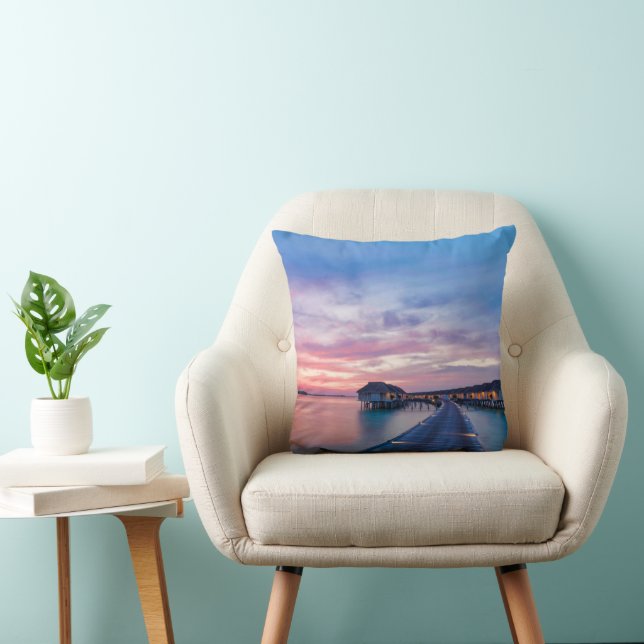Tropical Beaches | Maldives Bungalows Cushion (Chair)