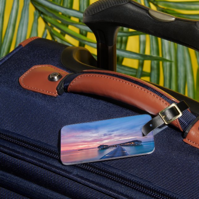 Tropical Beaches | Maldives Bungalows Luggage Tag (Front Insitu 3)
