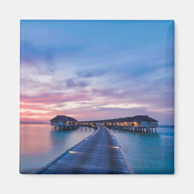 Tropical Beaches | Maldives Bungalows Magnet (Front)