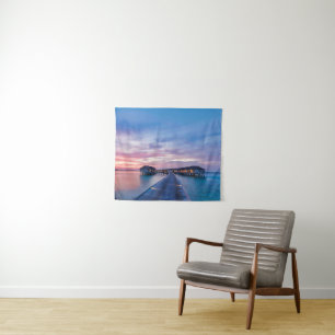 Tropical Beaches Maldives Bungalows Tapestry