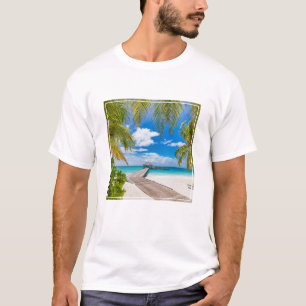Tropical Beaches   Maldives Island Wooden Jetty T-Shirt
