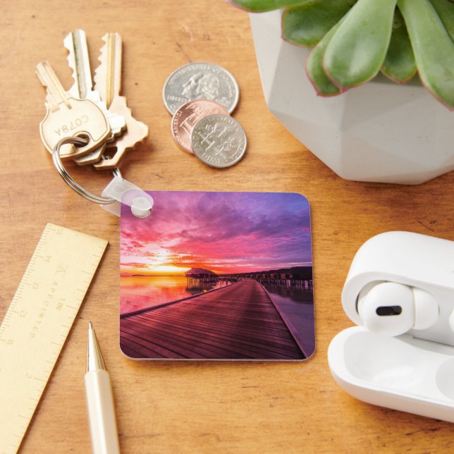 Tropical Beaches |  Maldives Sunset Key Ring (Desk)