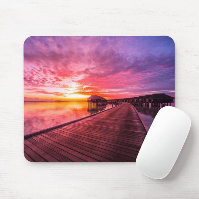 Tropical Beaches |  Maldives Sunset Mouse Pad (With Mouse)