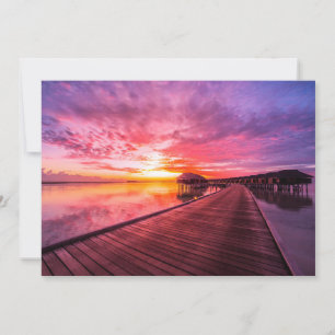Tropical Beaches Maldives Sunset Thank You Card