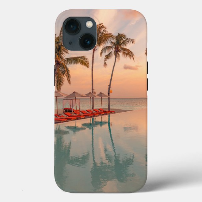 Tropical Beaches | Maldives Tropical Beach & Pool Case-Mate iPhone Case (Back)