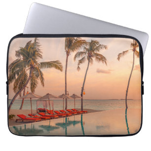 Tropical Beaches Maldives Tropical Beach & Pool Laptop Sleeve
