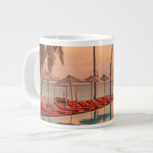 Tropical Beaches Maldives Tropical Beach & Pool Large Coffee Mug