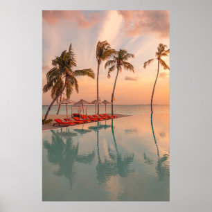 Tropical Beaches   Maldives Tropical Beach & Pool Poster