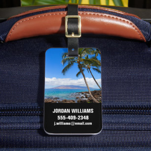Tropical Beaches Maui Hawaii Island Luggage Tag