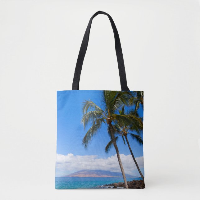Tropical Beaches | Maui Hawaii Island Tote Bag (Front)