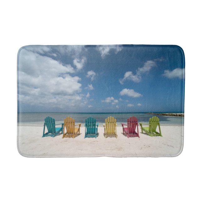 Tropical Beaches | Palm Beach, Aruba Bath Mat (Front)