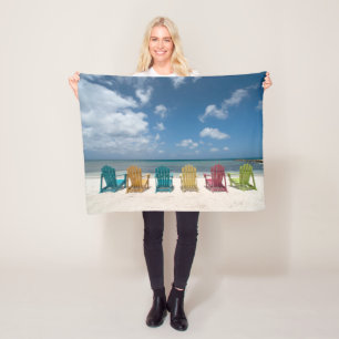Tropical Beaches   Palm Beach, Aruba Fleece Blanket