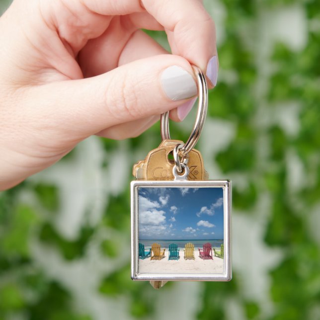 Tropical Beaches | Palm Beach, Aruba Key Ring (Hand)