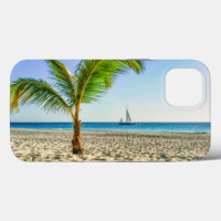 Tropical Beaches | Sailboat, Palm Tree, Aruba