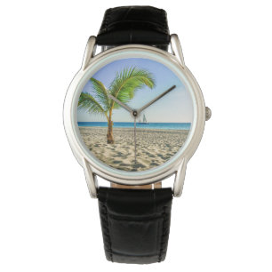 Tropical Beaches Sailboat, Palm Tree, Aruba Watch