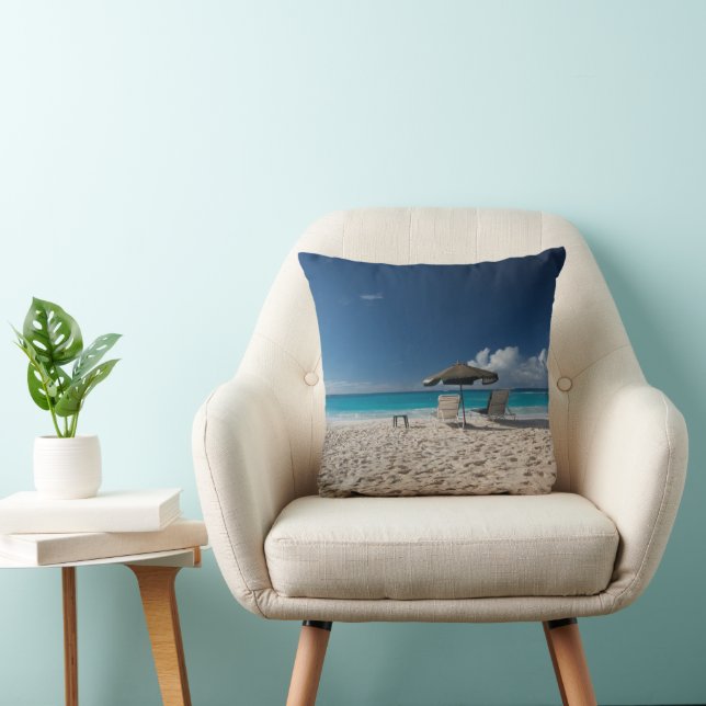 Tropical Beaches | Sandy Beach, Anguilla Cushion (Chair)