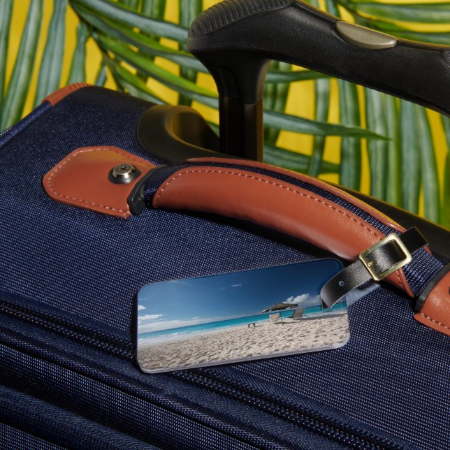 Tropical Beaches | Sandy Beach, Anguilla Luggage Tag (Front Insitu 3)