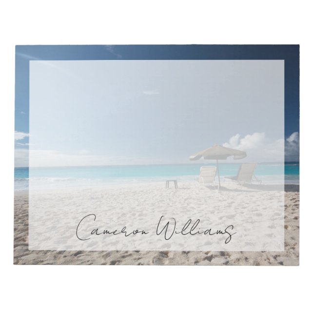 Tropical Beaches | Sandy Beach, Anguilla Notepad (Front)
