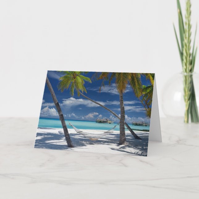 Tropical Beaches | Sandy Beach, Maldives Card (Front)