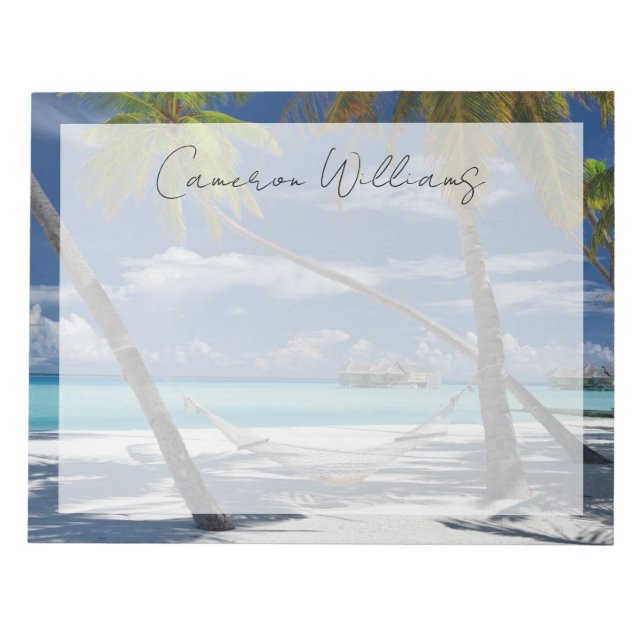 Tropical Beaches | Sandy Beach, Maldives Notepad (Front)