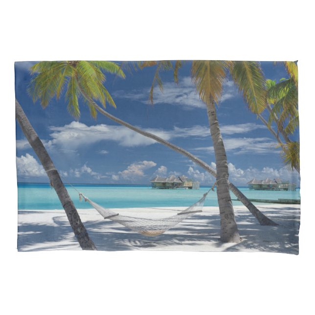 Tropical Beaches | Sandy Beach, Maldives Pillowcase (Front)