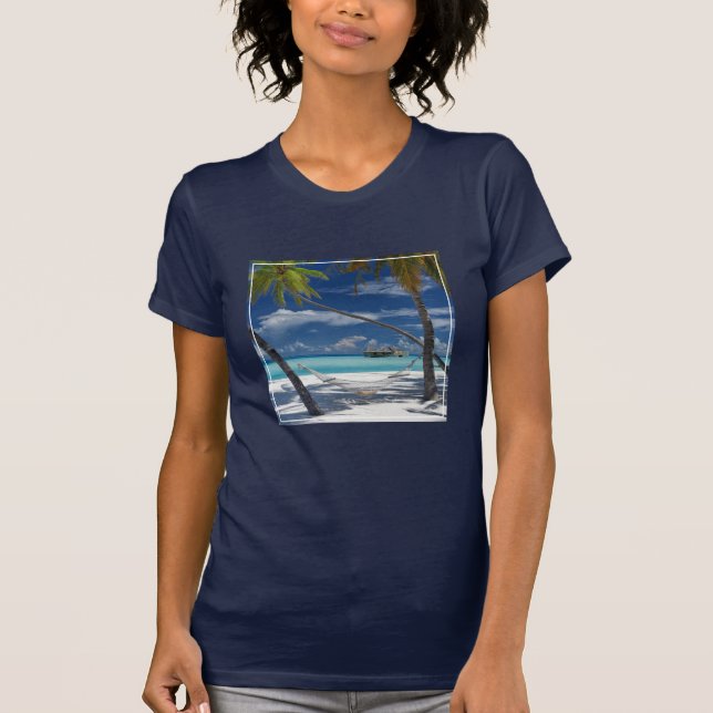 Tropical Beaches | Sandy Beach, Maldives T-Shirt (Front)