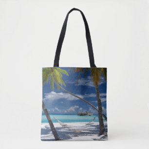 Tropical Beaches   Sandy Beach, Maldives Tote Bag