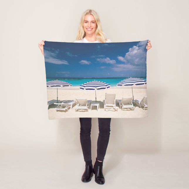 Tropical Beaches | Tropical Beach Anguilla Fleece Blanket (In Situ)