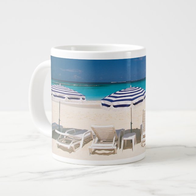 Tropical Beaches | Tropical Beach Anguilla Large Coffee Mug (Front Left)