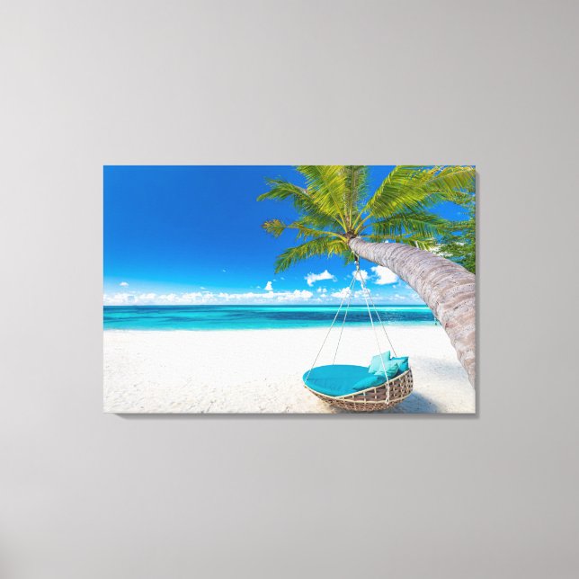 Tropical Beaches | Tropical Landscape Beach Swing Canvas Print (Front)